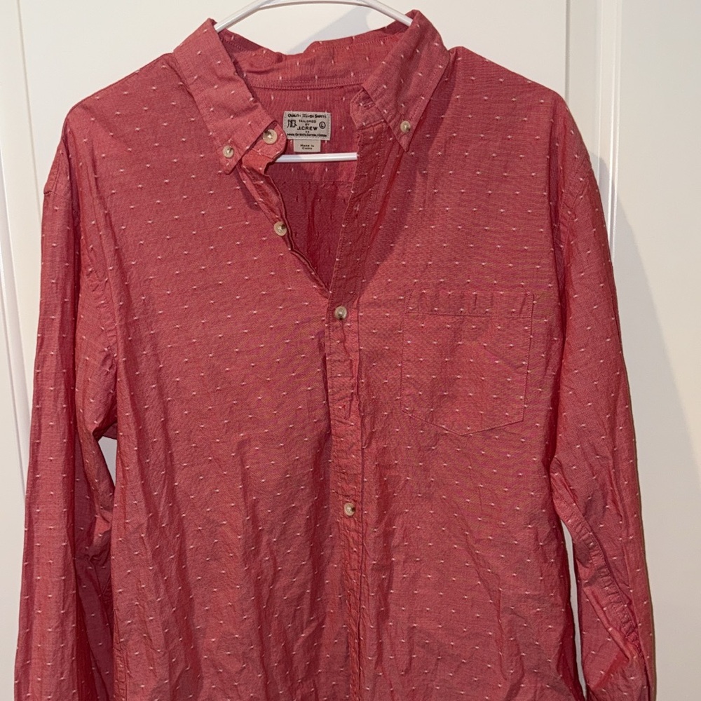 J. Crew Casual Red Button-Down Shirt